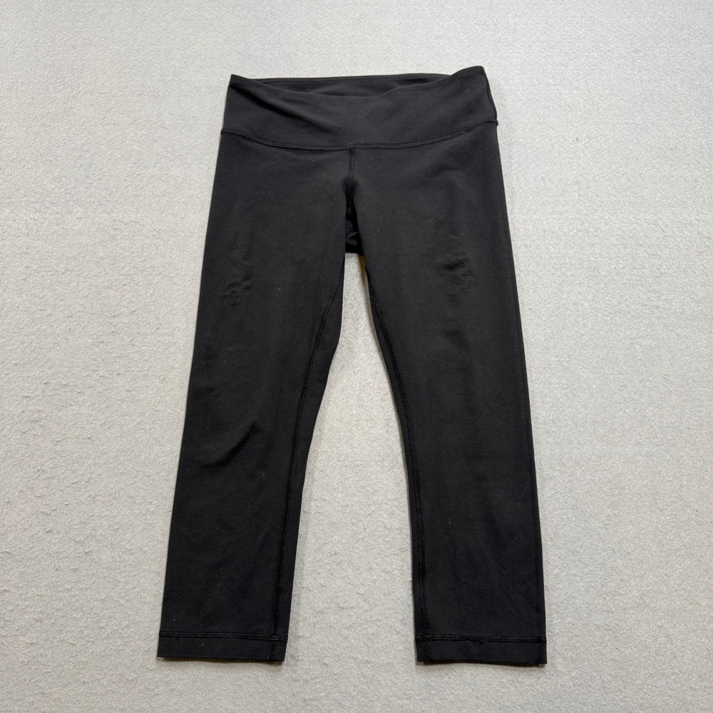 Lululemon Wunder Leggings Women's 6 Black Slim Fit Cropped Yoga Gym Activewear